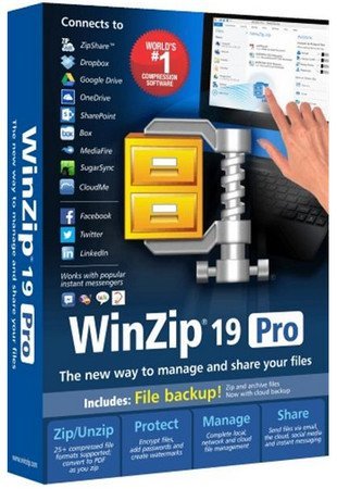 Обложка WinZip Pro 19.0 Build 11294 x86/x64 (RU/EN)