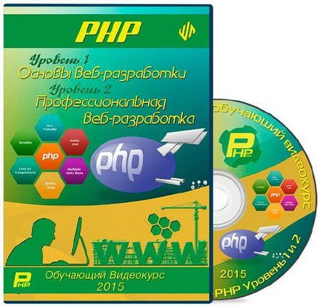 Обложка PHP. Уровень 1 Основы веб-разработки / Уровень 2. Профессиональная веб-разработка (2015) Видеокурс