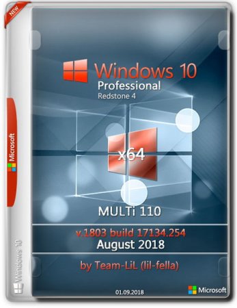 Обложка Windows 10 Pro x64 1803.17134.254 August 2018 by Team-LiL (MULTi-110/RUS/ENG)