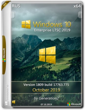 Обложка Windows 10 Enterprise LTSC x64 17763.775 October 2019 by Generation2 (2019) (MULTI/RUS/ENG)
